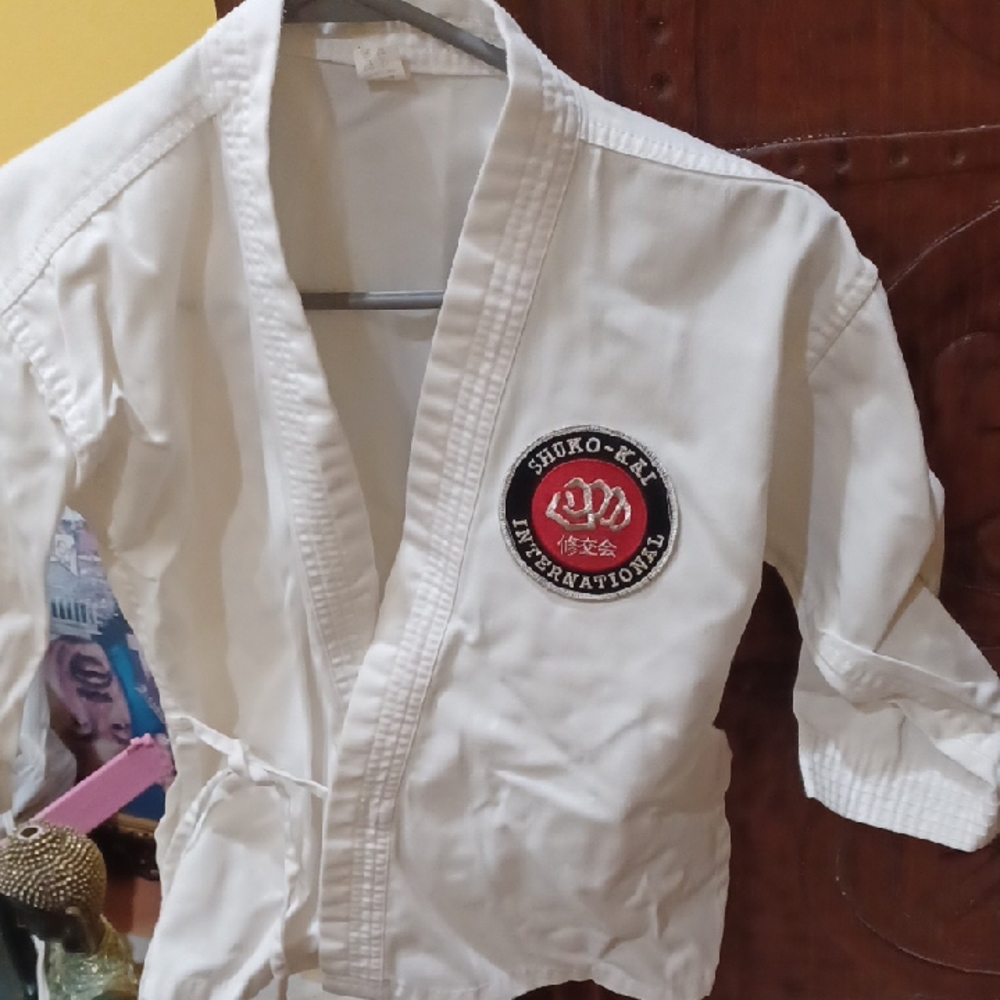 White Martial Arts Gi with Embroidered Patch
